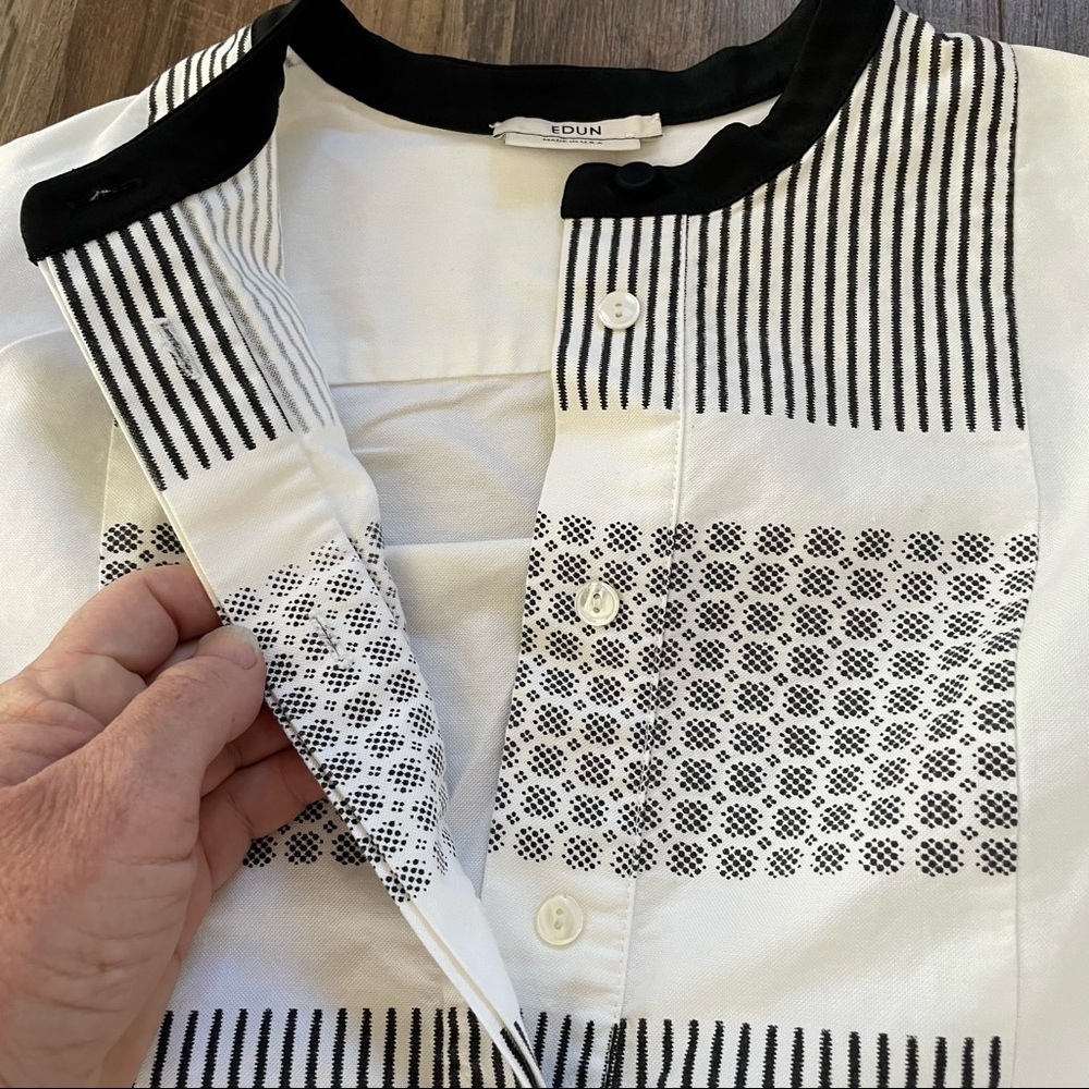 Edun Grid Print Tunic Xs - image 5